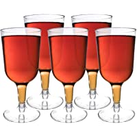 Matana 48 Elegantes Copas de Vino de Plástico Transparente para Fiestas - 180ml